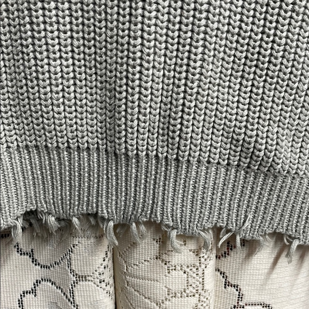 Jessica Simpson Olive Green V-Neck Ribbed Sweater 100% Cotton - Picture 4 of 6